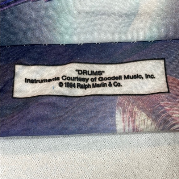 Ralph Marlin Silk Black and Blue Artistic Drum Set Tie Music Cymbals Base - Picture 5 of 8